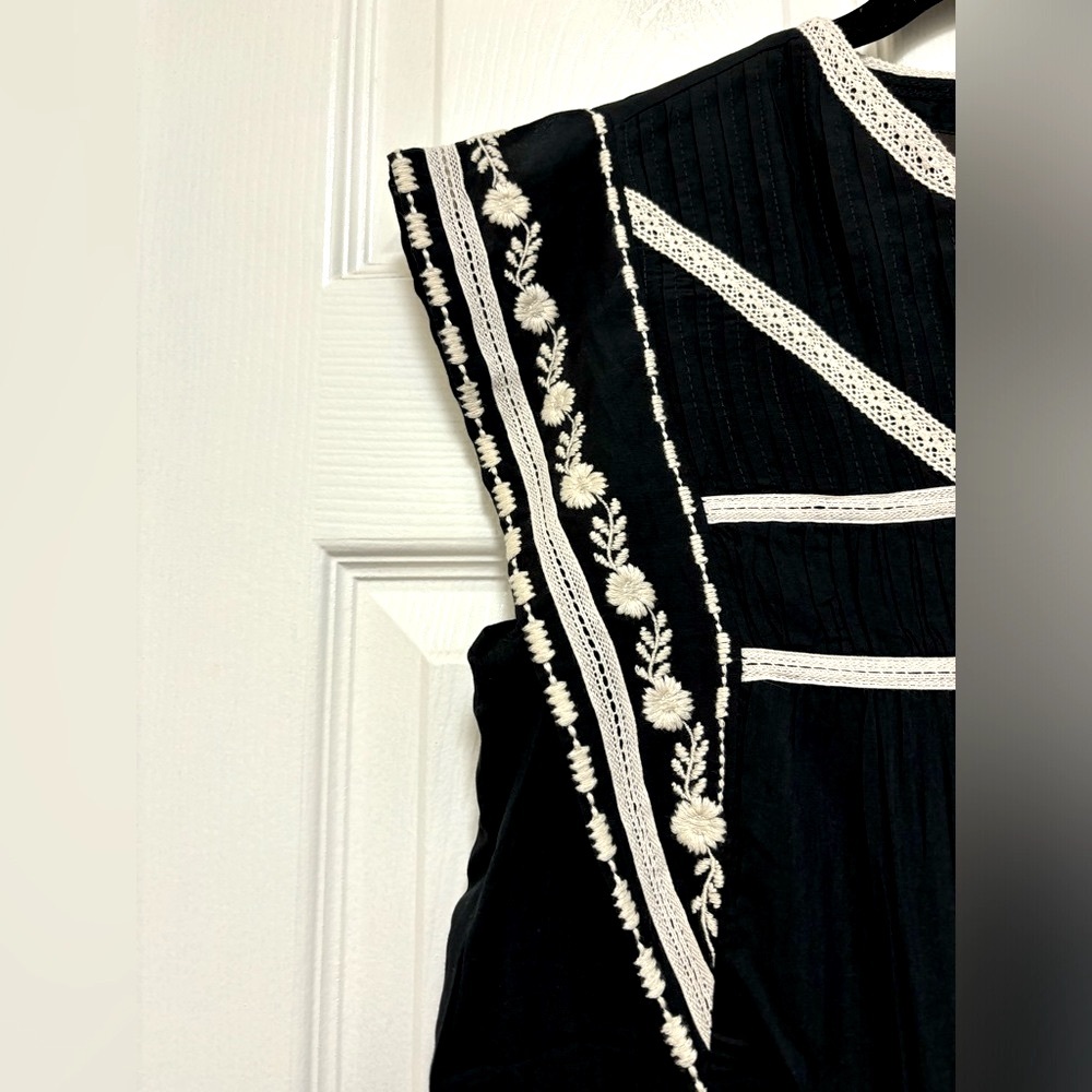 NWT Zara ZW Collection Contrast Embroidered Dress - Picture 6 of 9